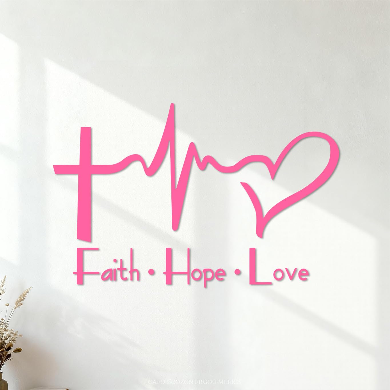 Fine Carving Decals Faith Hope Love Inspiration Quotes Motivational Quotes 35x54.3cm Tattoo Culture Pink — image 1