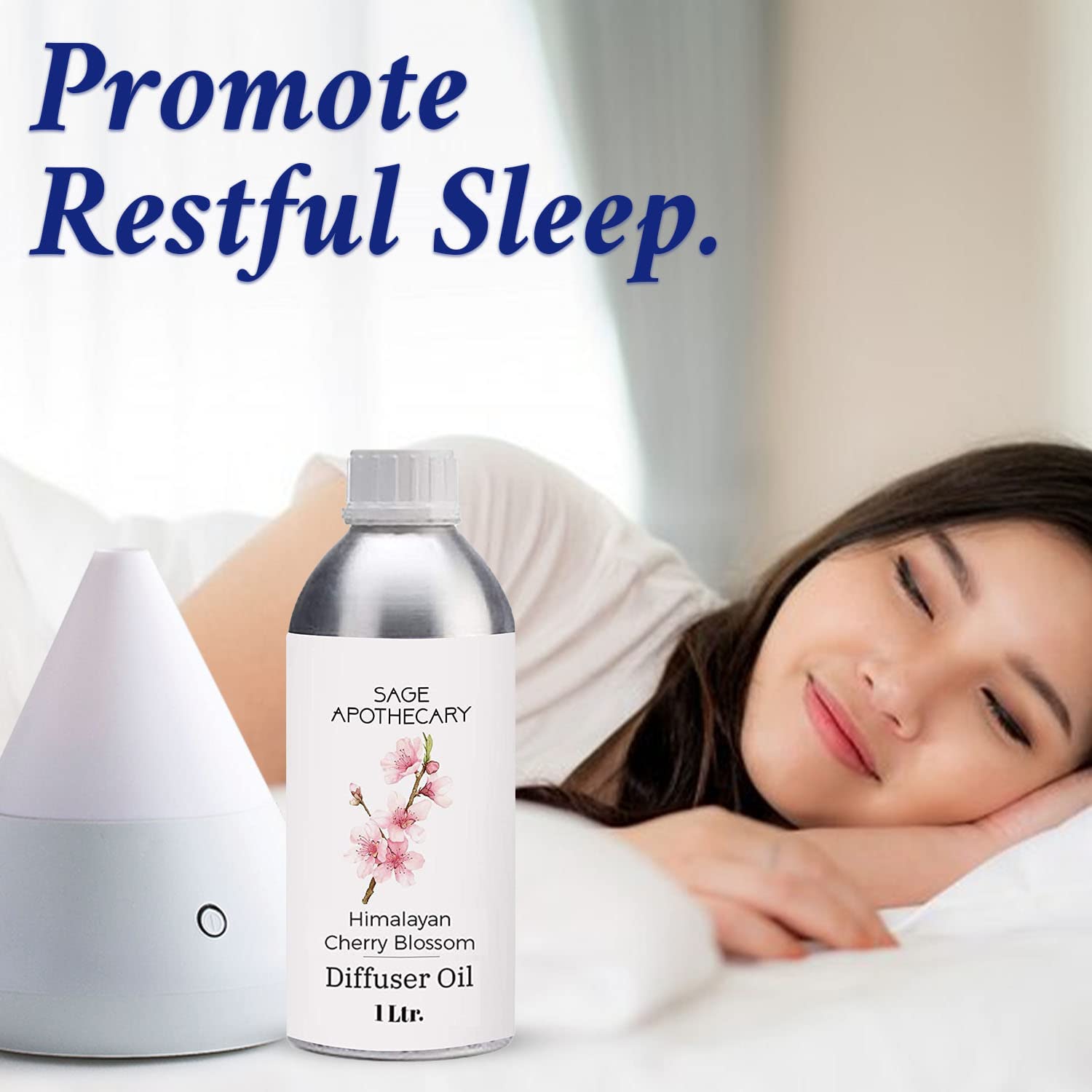 Sage Apothecary Himalayan Cherry Blossom Diffuser Oil Natural Aromatherapy Oil for Sleep and Relaxation - 1 L 2