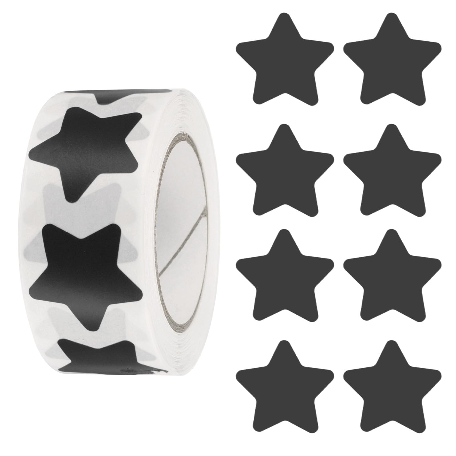PATIKIL Star Stickers Roll 1 Inch(25mm), 500pcs Reusable Self-Adhesive Star Labels for Reward Behavior Chart Teachers Business Decorating Wedding DIY Crafts, Black