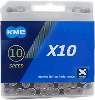 KMC X10 チェーン 10スピード/10s/10速 114Links (シルバー/ブラック) [並行輸入品]