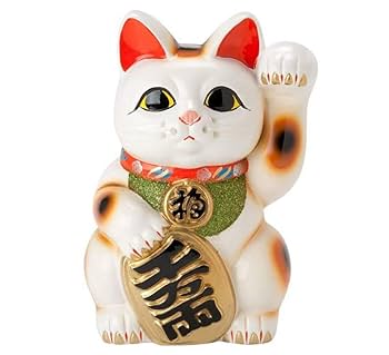 招き猫 縁起物 招福 金運 金色 左手上げ 常滑焼？ H38cm 楽天市場】招き猫 常滑焼 金の通販