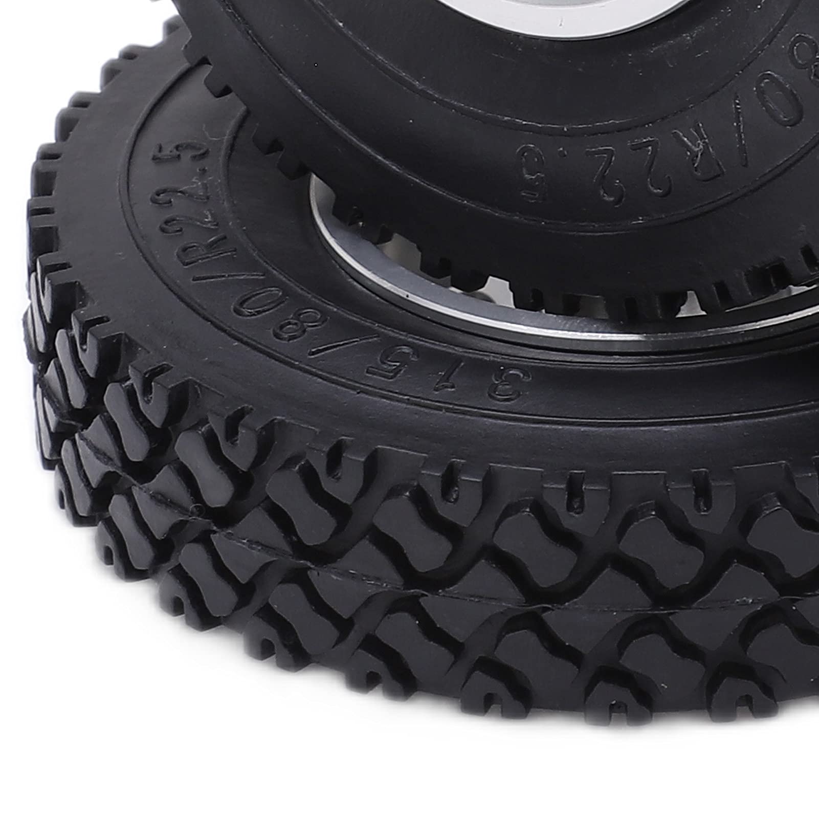 Metalllegierung Vorderradnabe Gummireifen RC Anhänger Traktor LKW Autozubehör (Silver)
