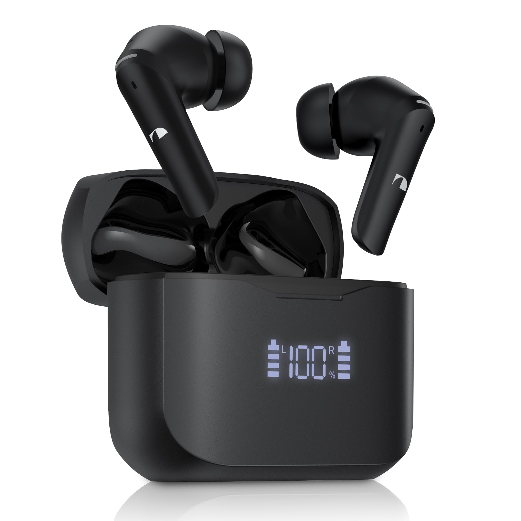 Nakamichi ワイヤレスイヤホン Bluetooth5.3 ENCノイズリダクション ブルートゥースイヤホン ハンズフリー通話 ワイヤレス充電 最大35時間音楽再生 カナル型イヤフォン 低遅延 LED電量表示 日本語音声プロンプト TW018ENC PLUS