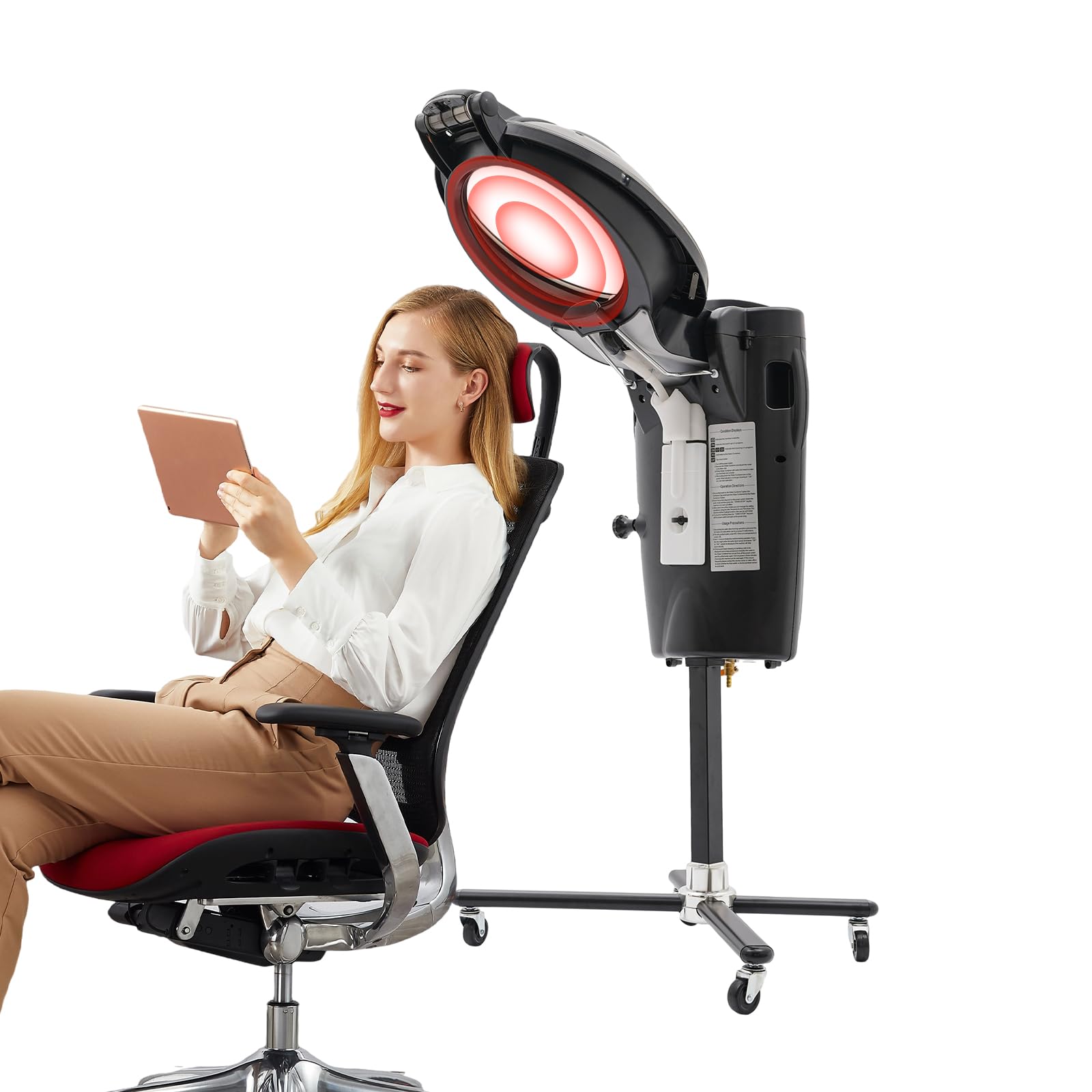 700W Professional Salon Hair Steamer, Multi-Functional Corded Electric Hair Steamer for Coloring, Rolling Stand Color Beauty Salon Spa Equipment Professional, with Wheels