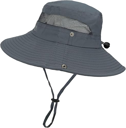 Miniatura 10 de Sombrero de malla al aire libre sombrero de ala ancha protección solar UV Boonie sombrero pesca senderismo sombrero