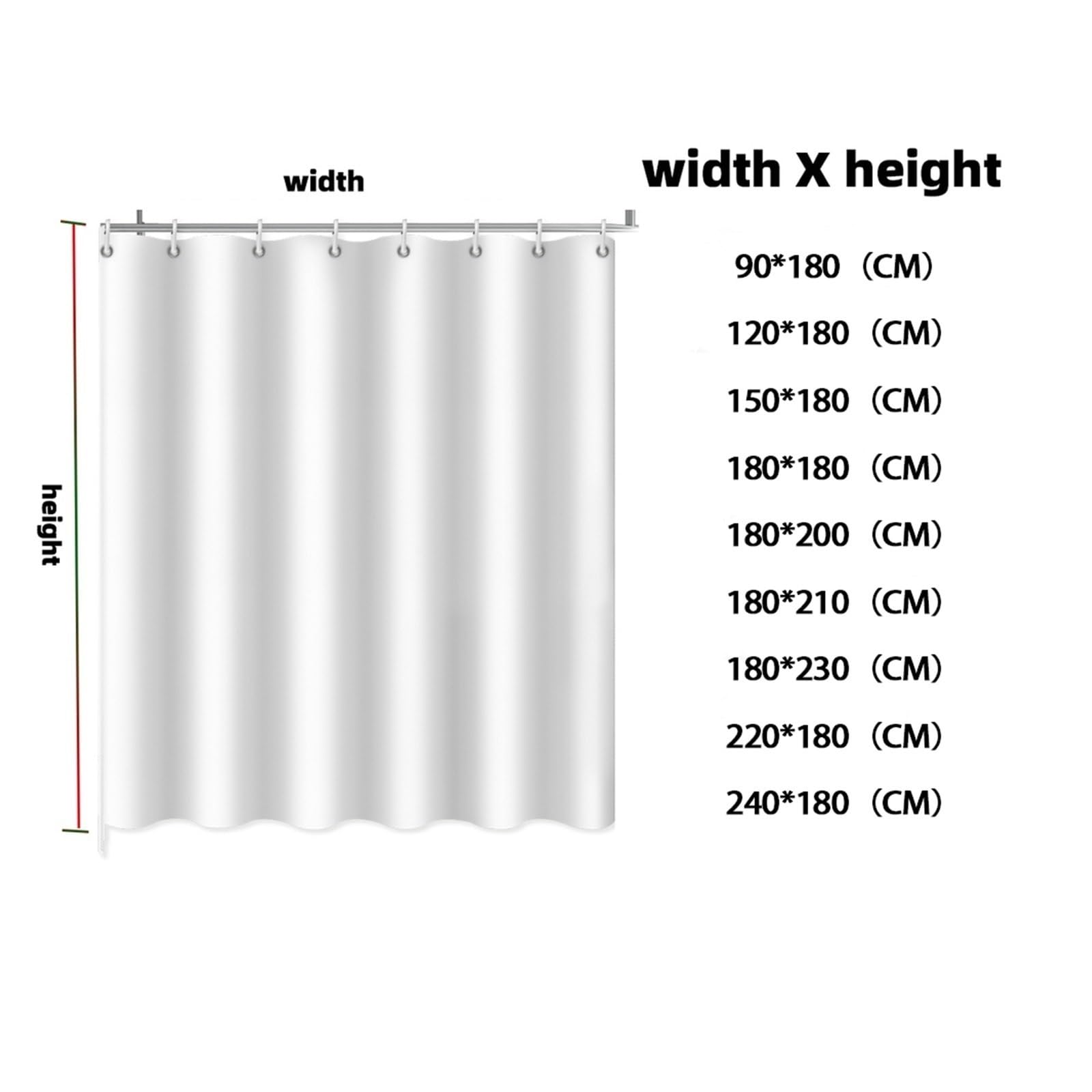 Rideau Douche Rideau de Douche Simple, Noir et Blanc, Motif de gouttelettes d'eau, en Tissu Polyester, for Salle de Bain, Suspendu, décoration de Maison(7050J,300x180cm-118x70in)