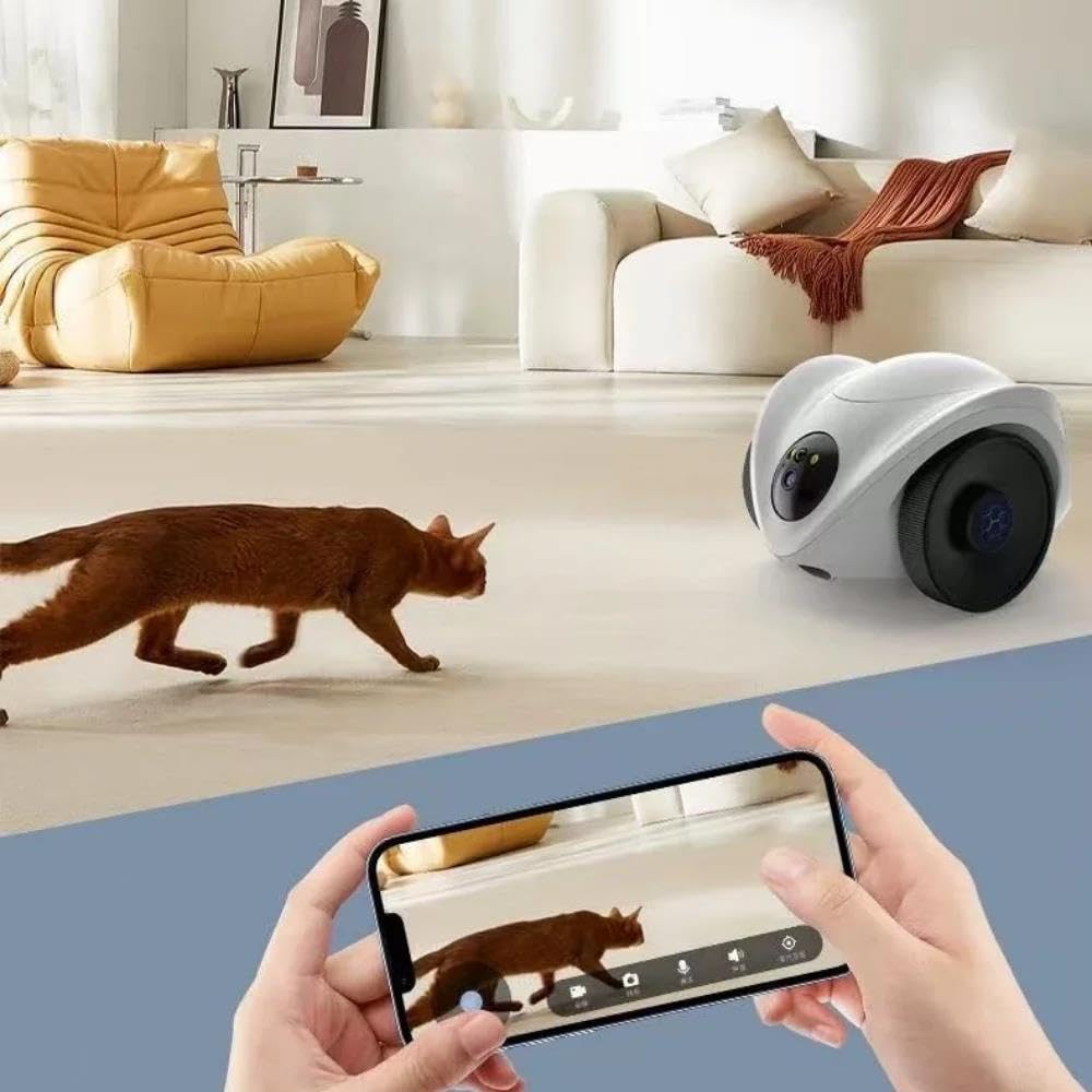 Pet Robot Camera 2MP HD WiFi Cameras Motion Detection Two Way Audio Indoor Dog Treat Camera Dispenser Feeder for Home Security(Camera Add 32G Card) - image 4