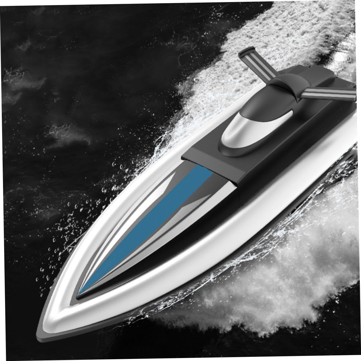 Sosoport Nave Giocattolo Galleggiante Telecomandata Elettrica Doppia Propulsione, lungo Autonomia 1200 Mah, per Piscina e Lago, Materiale Plastica e Acciaio Inox