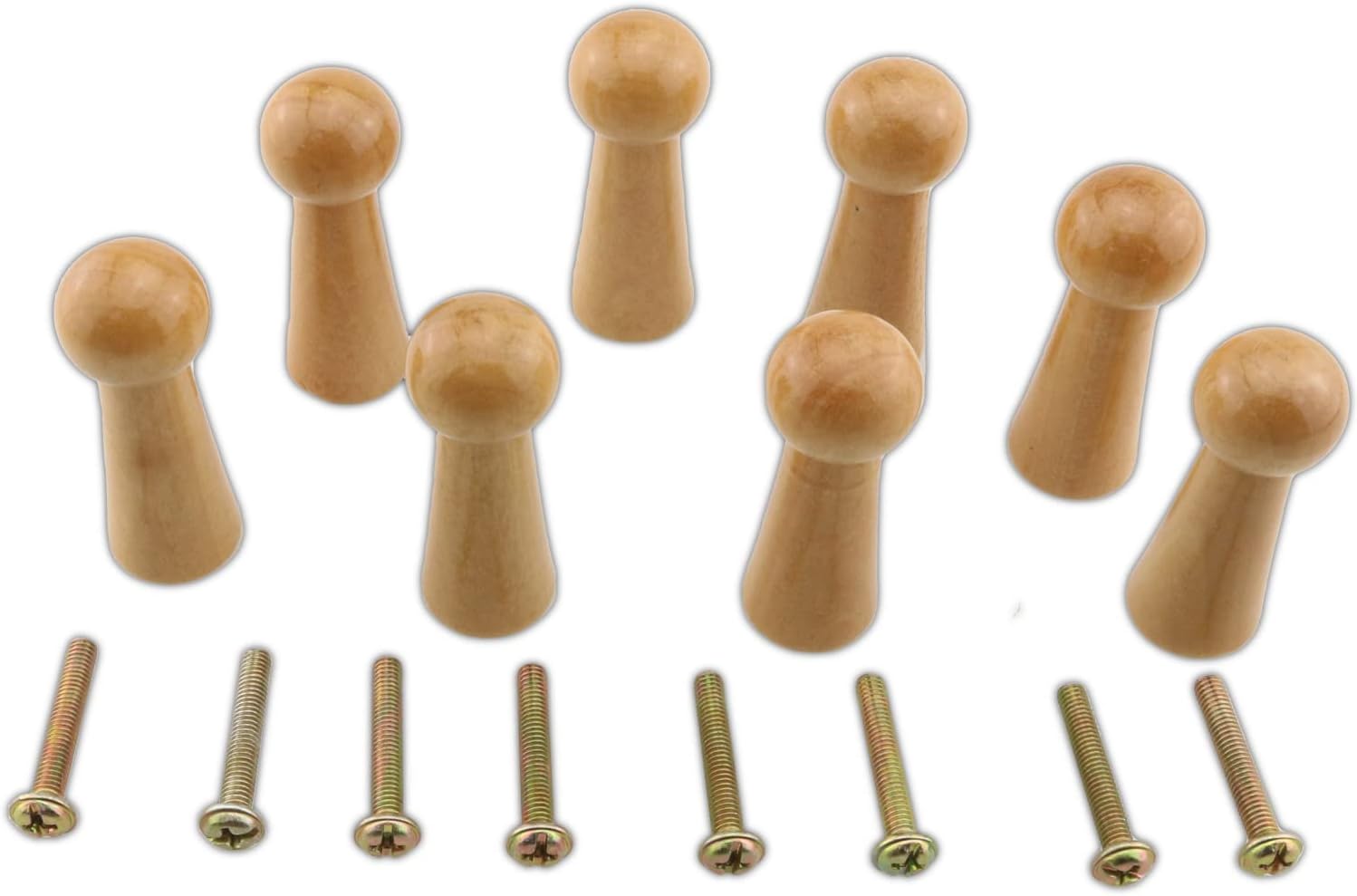 ZCZQC 8pcs Wooden Coat Hooks Shaker Pegs Coat Peg Natural Wood Hook Wall Mounted