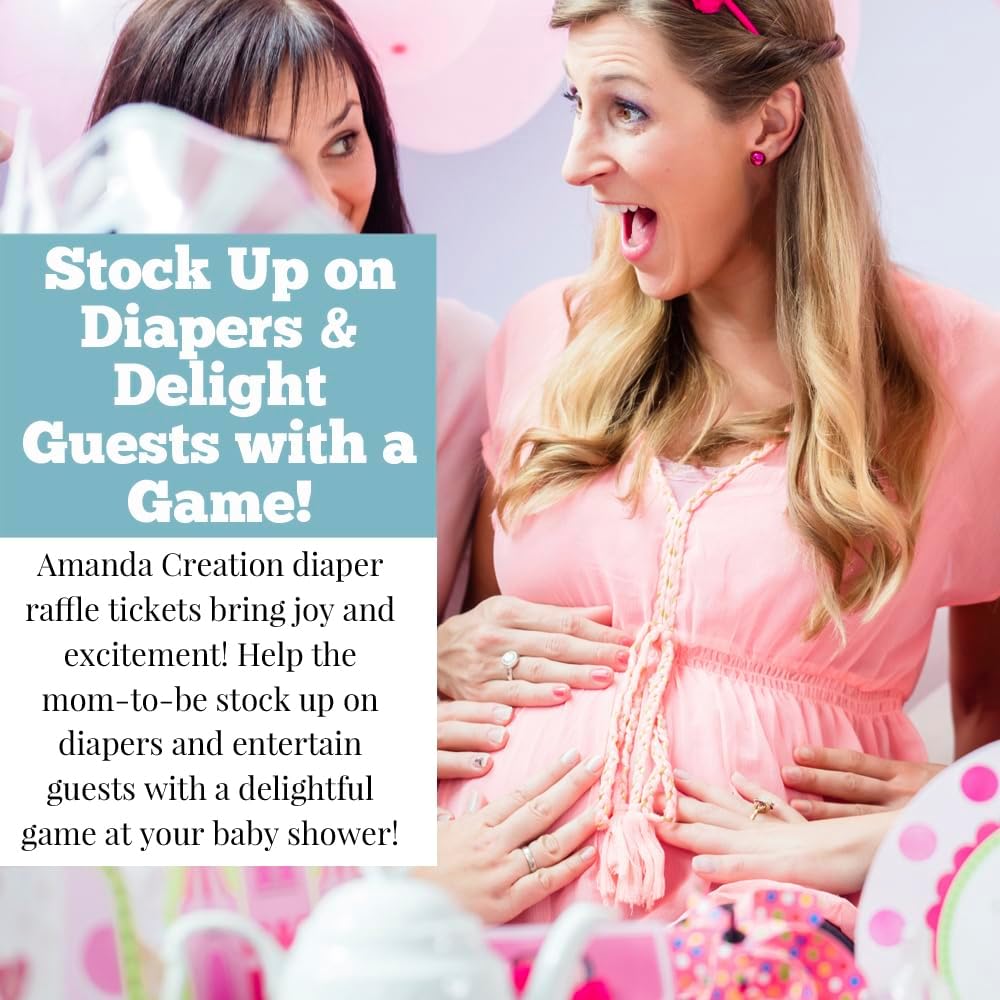 Amanda Creation Diaper Raffle Tickets for Baby Shower – Pack of 20 2” X 3.5” Little Boy Floral Woodland Deer Double Sided Game Cards, Stock Up on Diapers Only Made in the USA