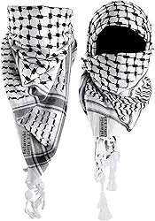 Palestine Scarfs Shemagh Algodão Árabe Keffiyeh Cachecol Masculino Cabeça Pescoço Rosto Envoltório Algodão Masculino Tecido Militar Não Impresso Ramadã