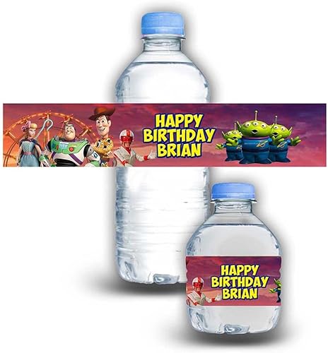 Calcomanías impermeables para botellas de agua para niños, personalizables, paquete de 12 (juguete)