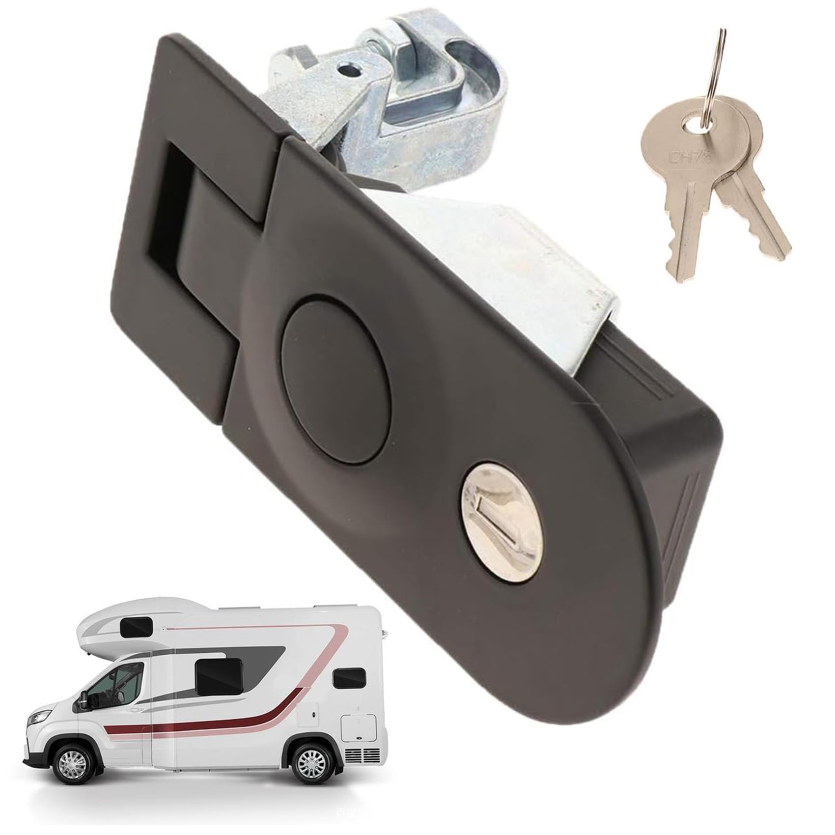 Dasing Compression Latch Lock, Zinc Alloy Door Lock Heavy Duty Adjustable Sealed Compression Latch Lever Lock with 2 Keys for RV Marine Boat