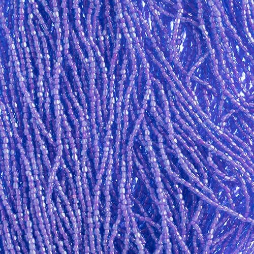 John Bead Czech Glass Seed Beads 3Cut 12/0 Color Lined Pink Transparent Blue Strung 3600 Beads for DIY Arts Crafts Jewelry Bracelets Necklaces Earrings Making
