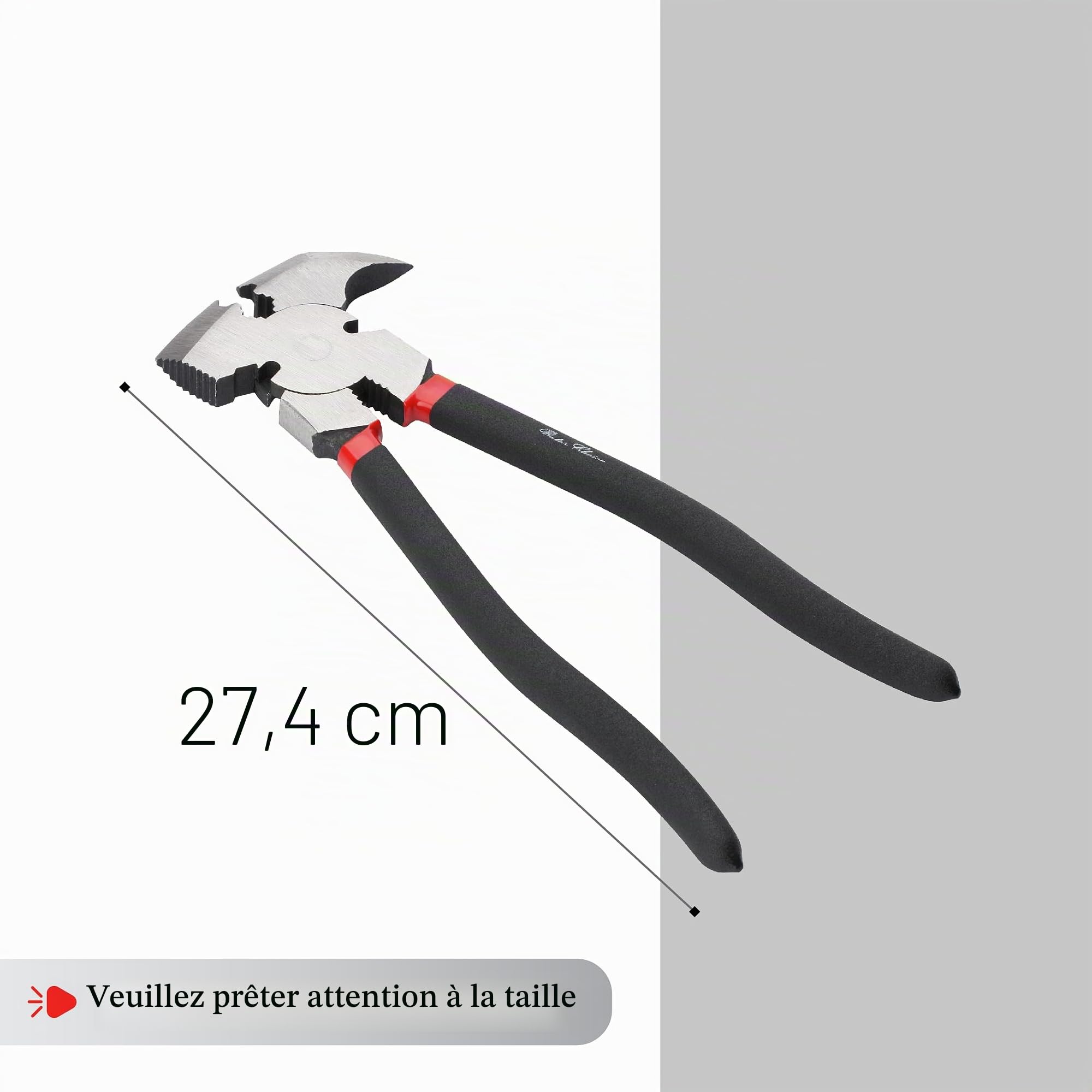 Bates - Pince de clôture - Multi-outils pour clôtures de barbelés - Pince coupante pour clôture, extracteur de clous - Pince coupante - 25,4 cm