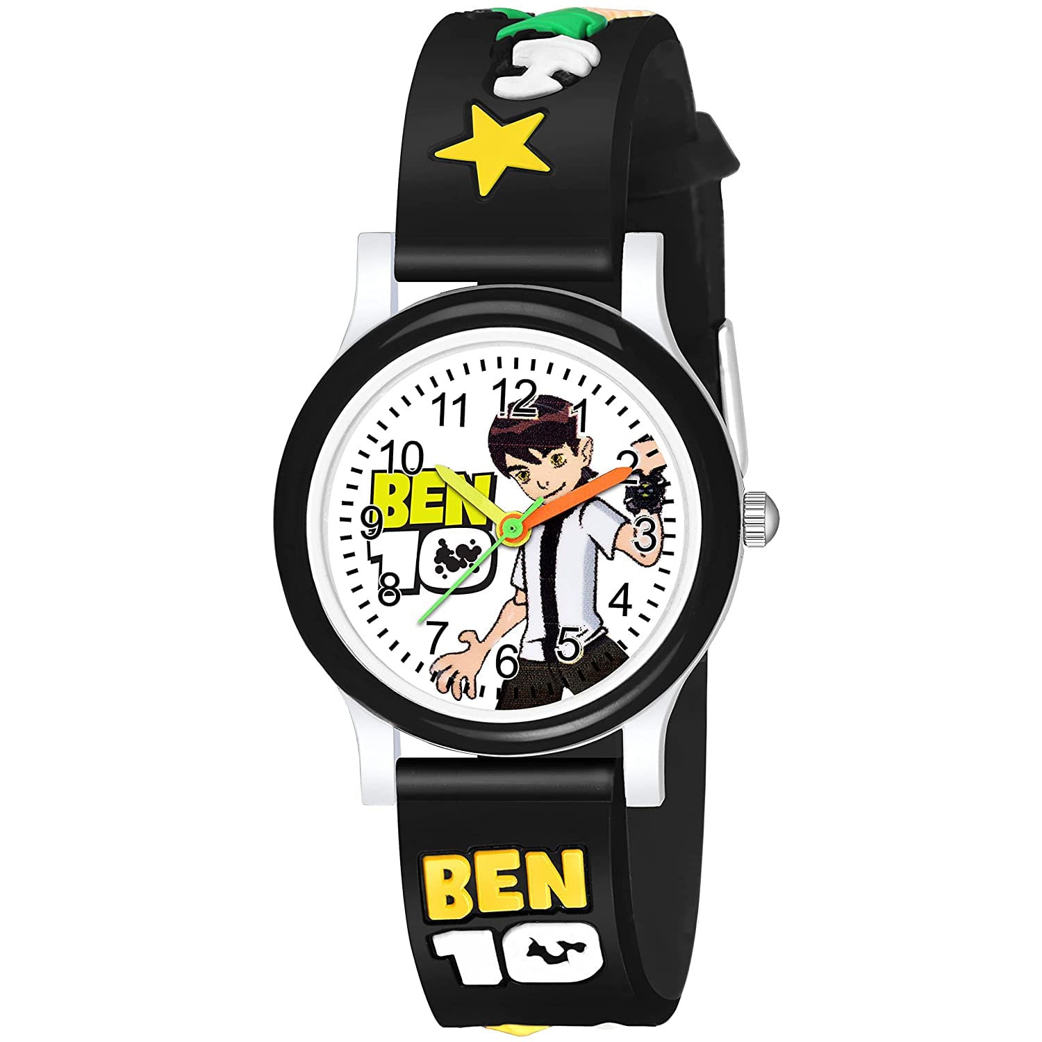 Rozti White Dial Ben Ten Black Strap Silicone Belt Analogue Kids Watch for Boys (B0CH3PWCC4) Amazon Price History, Amazon Price Tracker