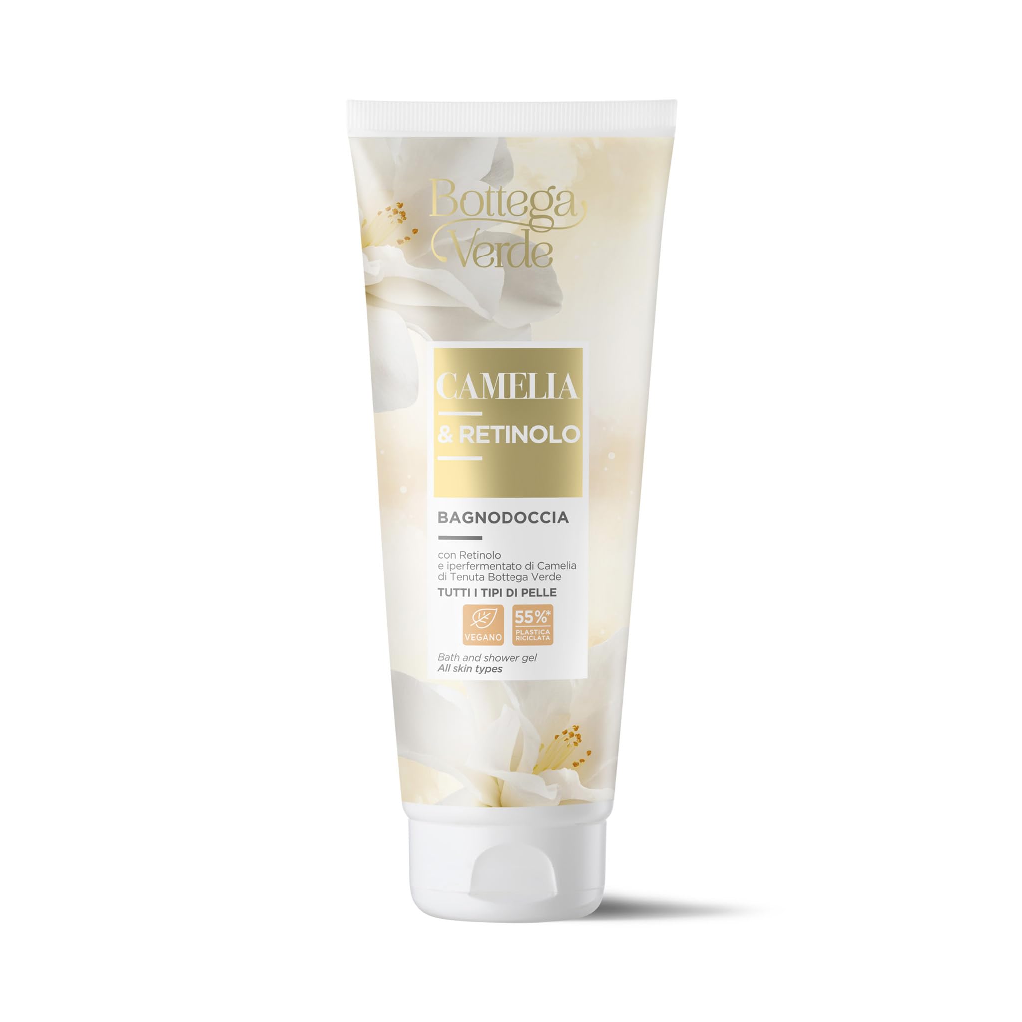 Bottega Verde - Cofanetto Regalo Camelia e Retinolo, con Bagnodoccia 200 ml e Crema Mani 75 ml, Profumo Fresco e Fiorito, Efficacia Nutritiva e Protettiva, Idea Regalo