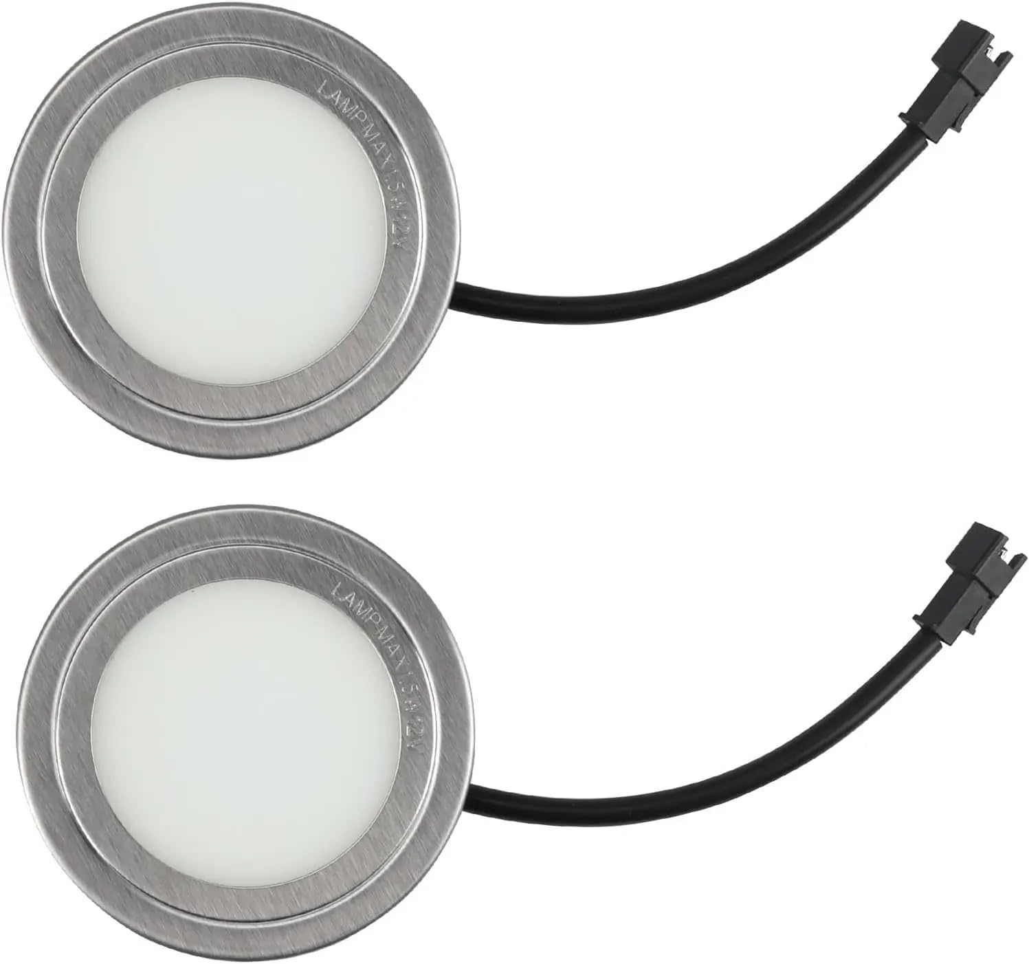 ruehalf 2-Pcs DC 12V 1.5W Range Hood Bulb with SM Socket, Sturdy Stainless Steel Undercabinet Closet LED Light Kitchen Stove Appliance