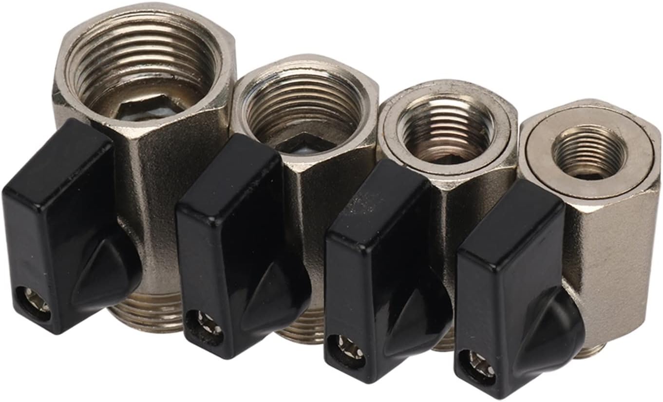 Valve 1/8" 1/4" 3/8" 1/2" Threaded Mini Brass Ball Valve BSP Male to Female Air Compressor Valves Water Gas Oil Shut Off Valve(0.5 Inch)