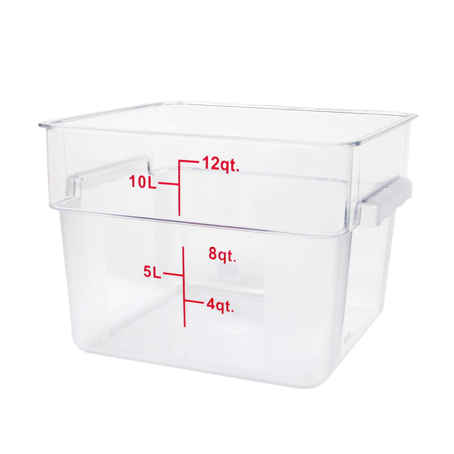Excellante 12-Quart Polycarbonate Square Food Storage Containers, Clear