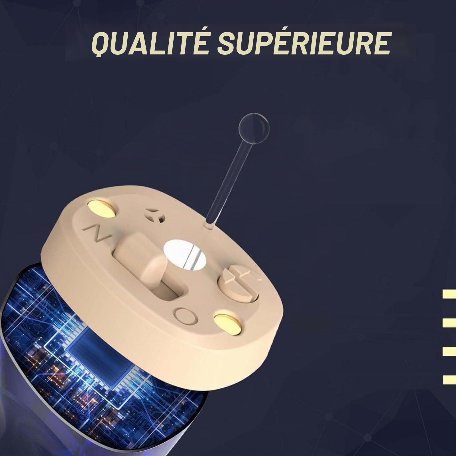 Rechargeable pour personnes âgées - Couple personnel numérique (CIC) PSAP Intra-auriculaire avec qualité sonore supérieure, réduction intelligente du son, affichage de la puissance