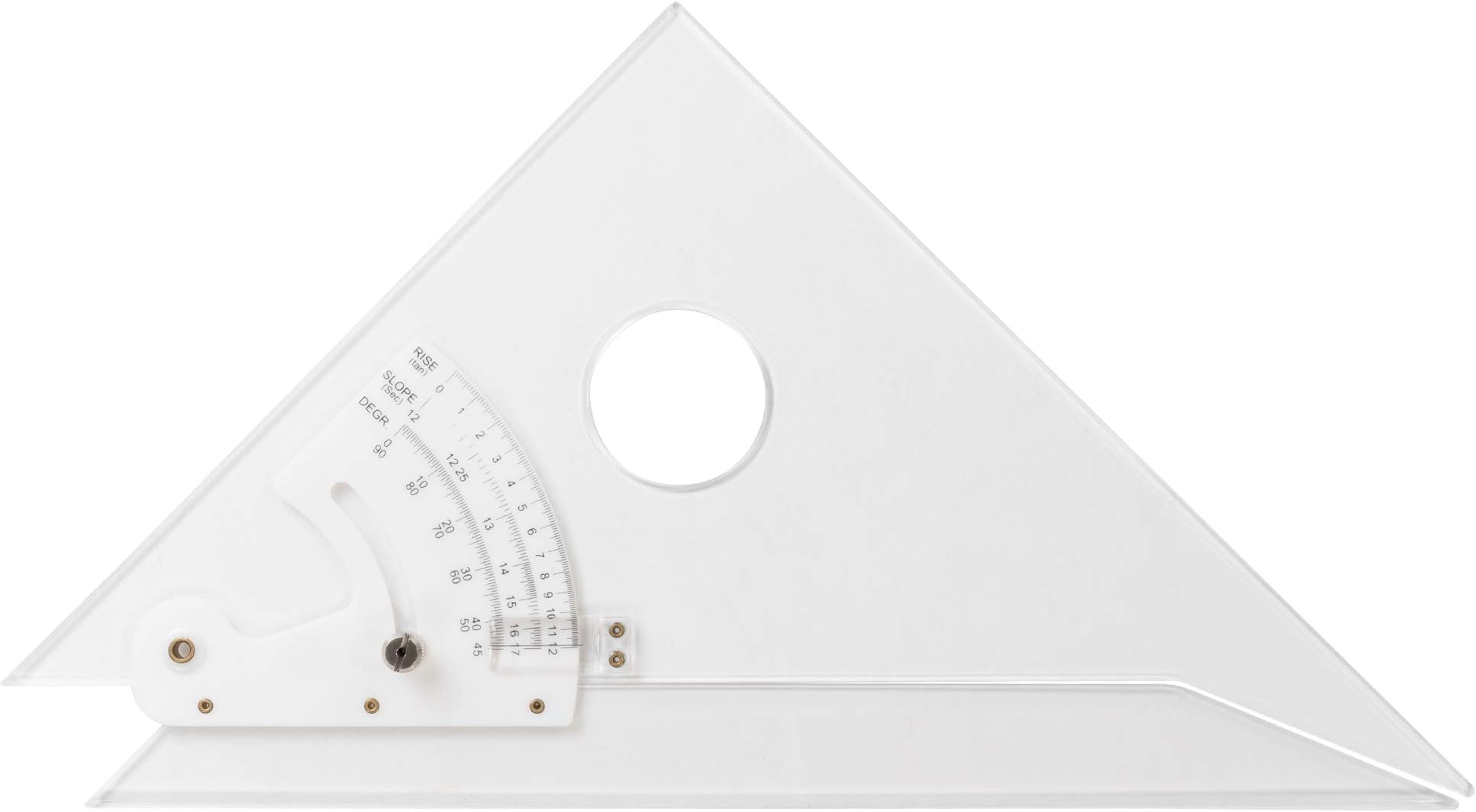 Adjustable 12 Inch Triangle Plain Edge for Drafting, Architect, Engineer