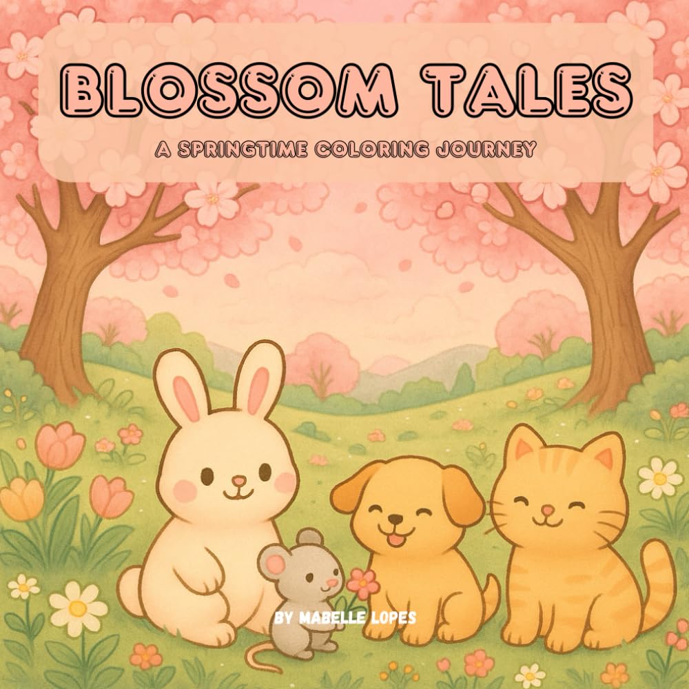 Blossom Tales: A Whimsical Spring Coloring Book Filled with Cute and Cozy Floral Scenes for Relaxation and Joy: 40+ Adorable Pages of Blooming Joy to Color and Relax