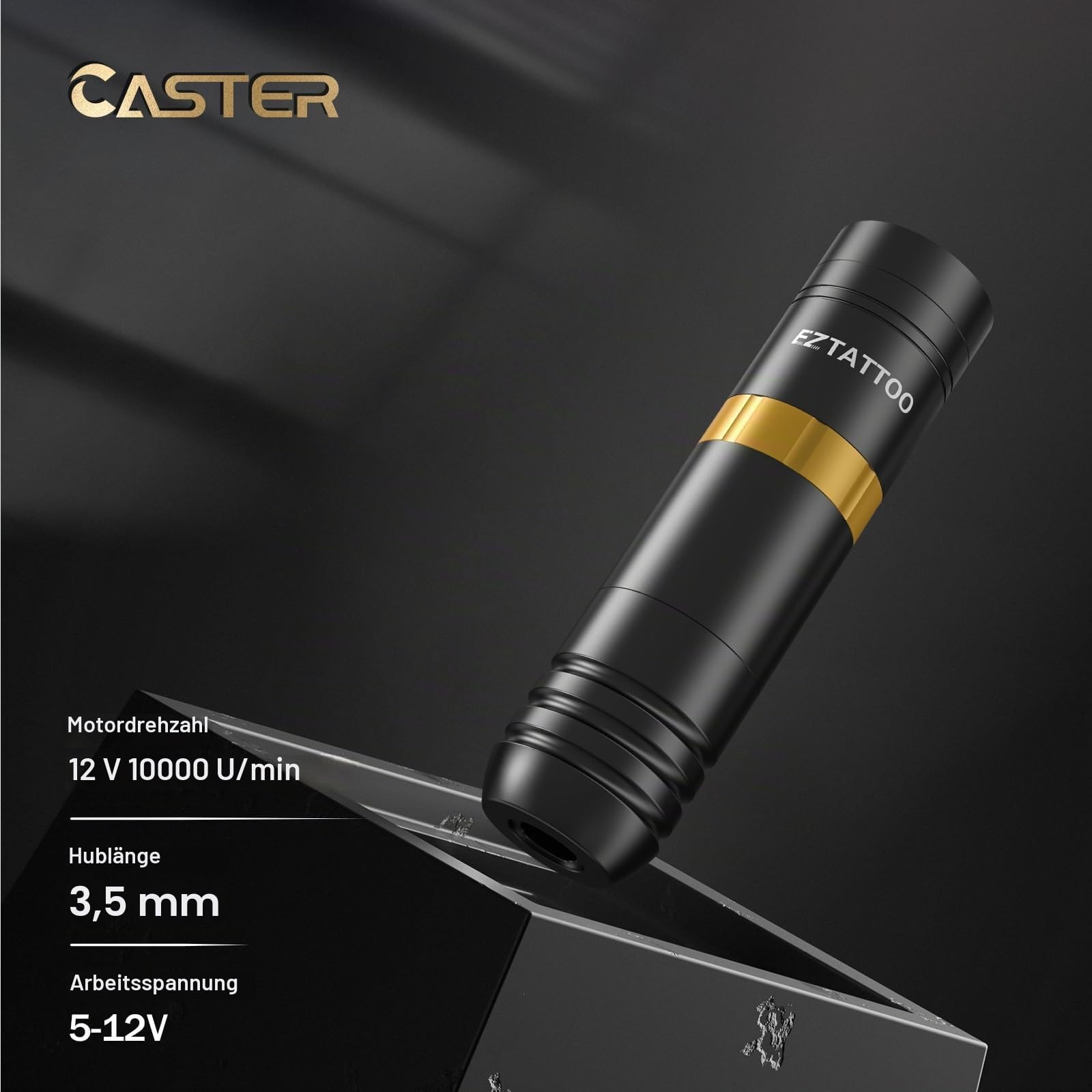 Maschine - Drahtlose Rotations Pistole mit 1500mAh Akku Stromversorgung für Anfänger und Künstler (Caster Goldene)
