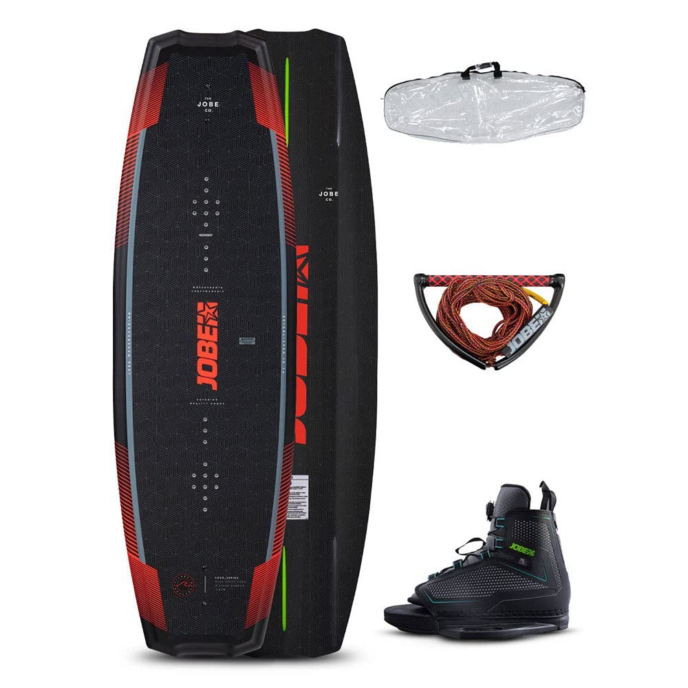 Jobe Logo Wakeboard 138 & Bottes Maze Pack de Fixations, Multicolore
