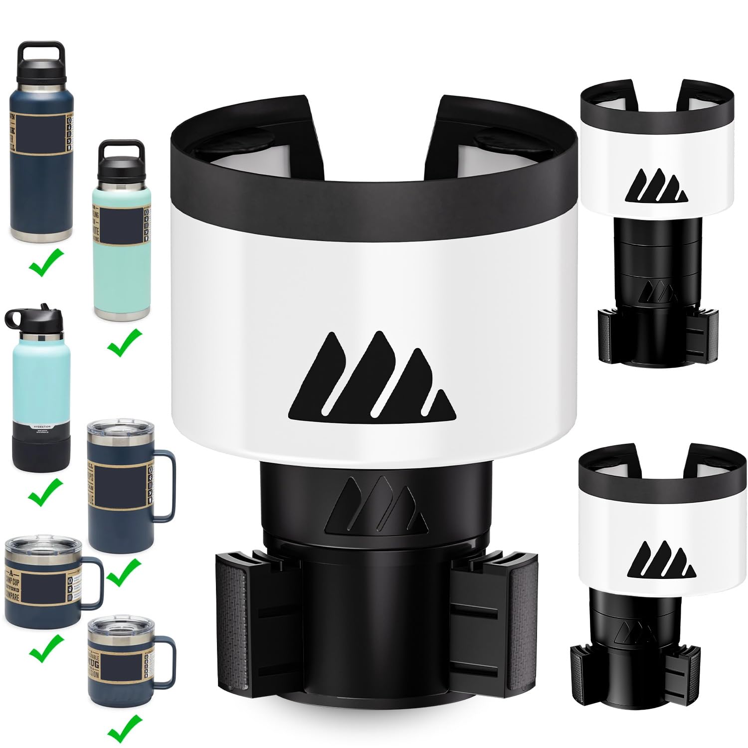 Integral Ultimate Expander Car Cup Holder - Adjustable Base - Expander & Organizer for Vehicles - Compatible with Coffee Mug, Yeti 14/24/36/46oz, Ramblers, Hydro Flasks 32/40oz, 3.4"-4.0" Bottles