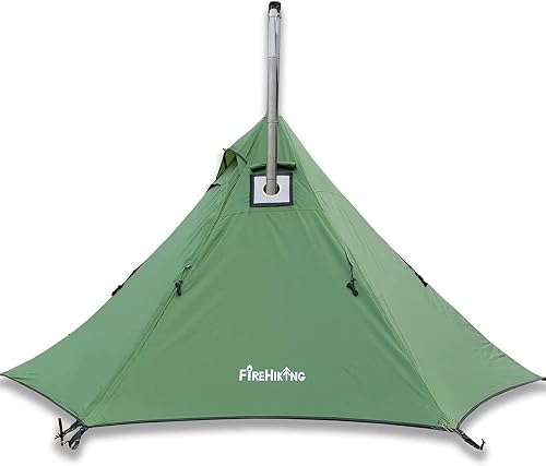 Hot Tent for Camping Tepee Tent for Adults FIREHIKING Ultralight Tipi Tent with Stove Jack and Half Inner Tent 1-2 Person