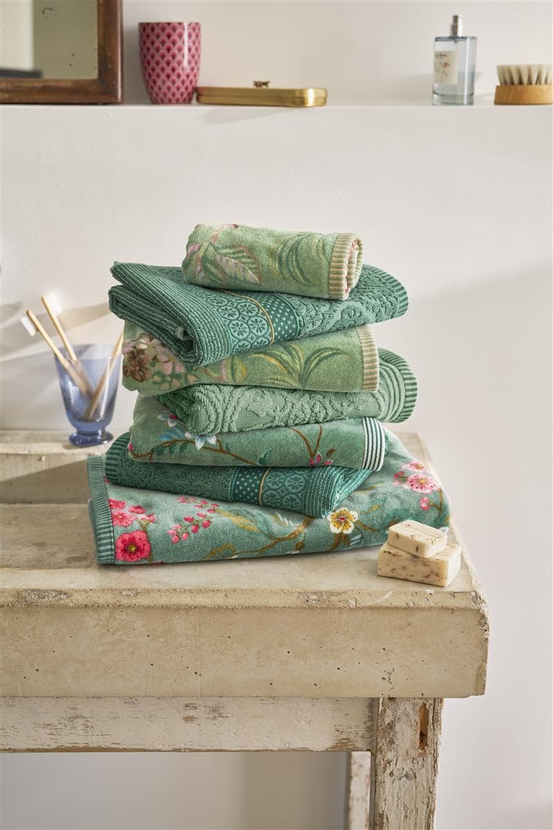 Pip Studio Ręcznik Les Fleurs | zielony - 55 x 100