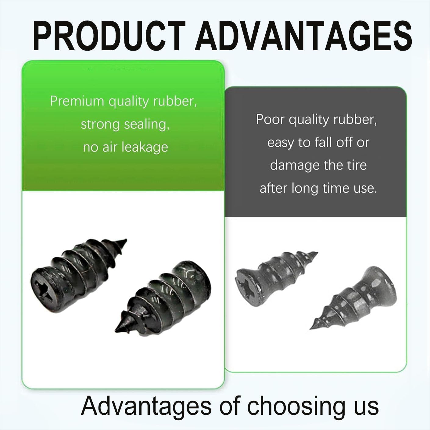 100PCSTire Repair Rubber Nails, Screw in Tire Repair Nails Kit with a Screwdriver, Tire Repair Screws, Self-Service Tire Plugs Screw Type, Tire Repair First Aid Kit for Car, Motorcycle, Truck — view 2