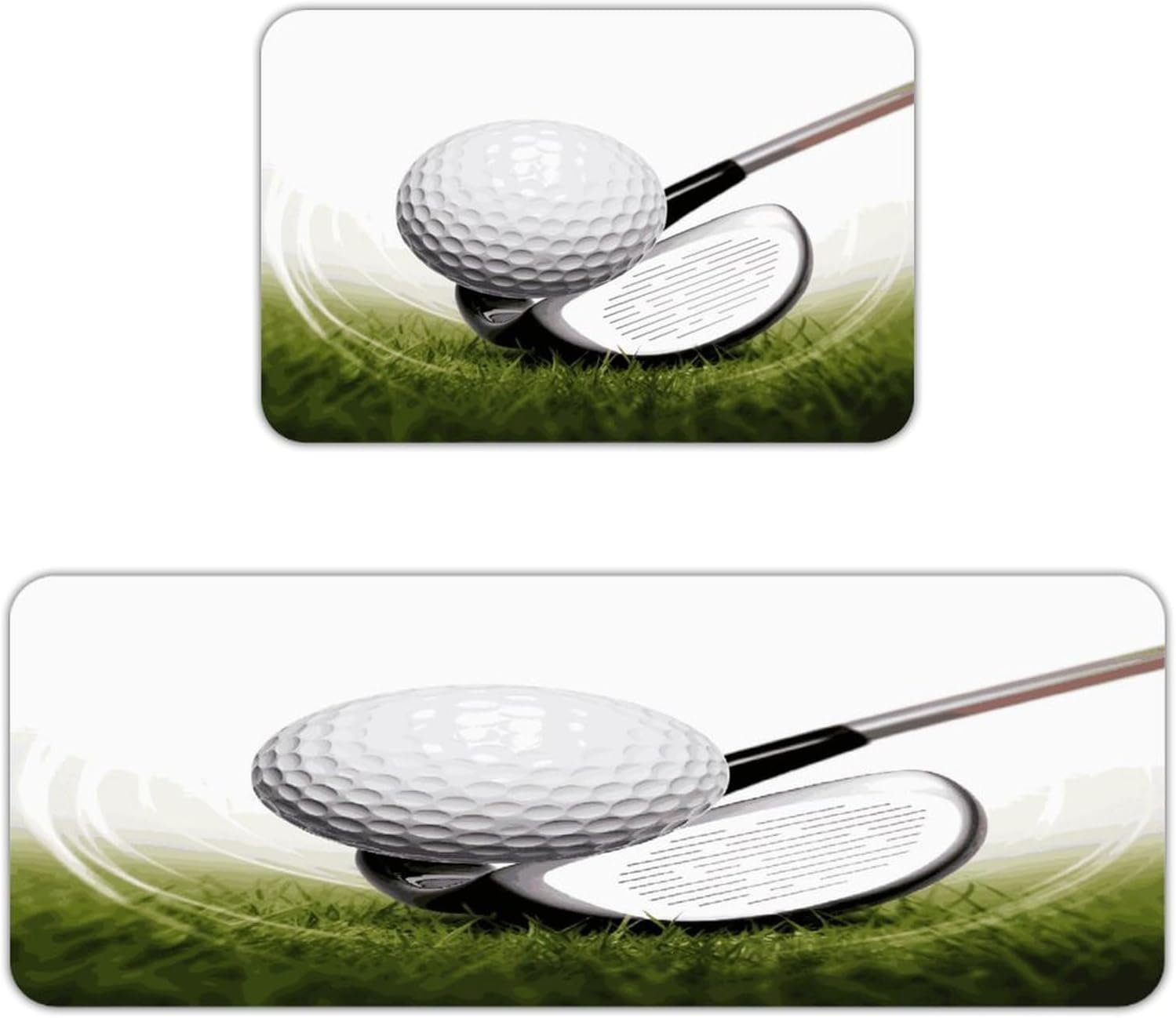Golf Club Kitchen Mats with 2PCS Non-Slip Washable,Kitchen Rug Heavy Duty Durable, Floor Mats for Kitchen,Office,Sink,Laundry