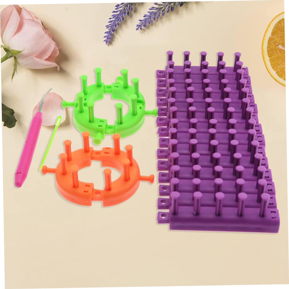 KONTONTY Circular Knitting Machine Set Knitting Looms Hooks Loom DIY Tool Knit Hats Scarf Blankets Socks