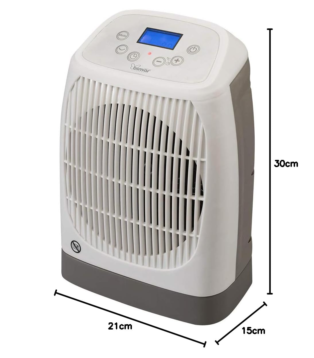 Bimar HF206 Stufetta Elettrica Basso Consumo, Termoventilatore Basso Consumo, Wi-Fi, Controllo Vocale Compatibile con Google Assistant e Amazon Alexa