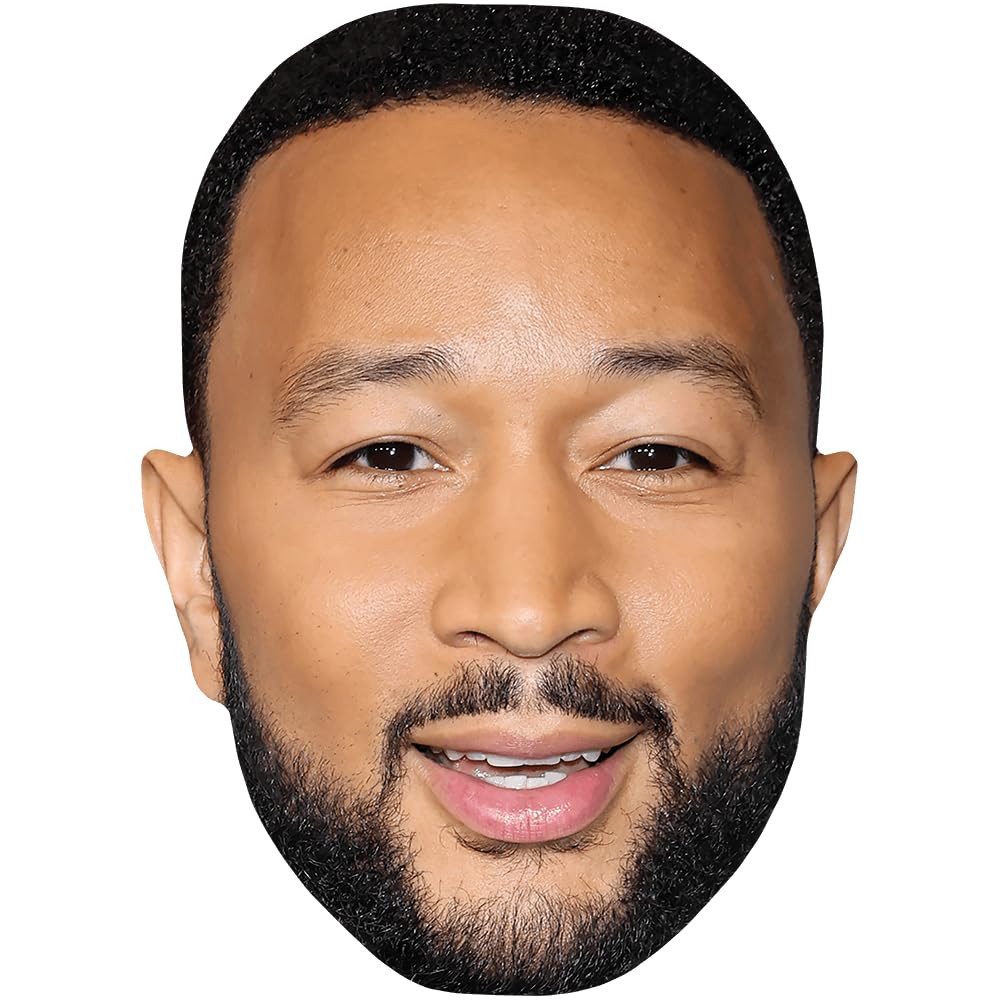 Celebrity Cutouts Lifelike John Legend (Beard) Celebrity Mask, Flat Card Face, Fancy Dress Mask