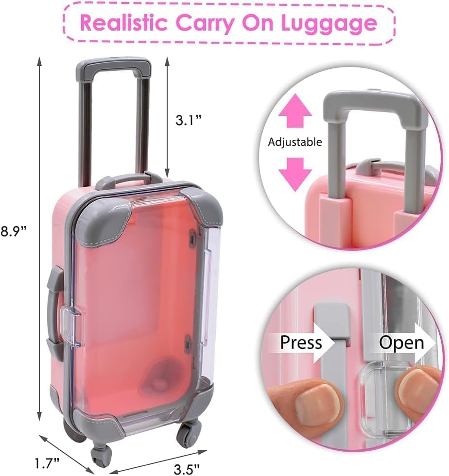 KANISYA Cute Mini Trolley Suitcase for Makeup Eyelashes Storage Bag | Makeup Organizer for Fake Lashes, Jewelry, Small Accessories | Travel-Friendly Mini Cosmetic Case for Women & Girls (Pack of 1) 4