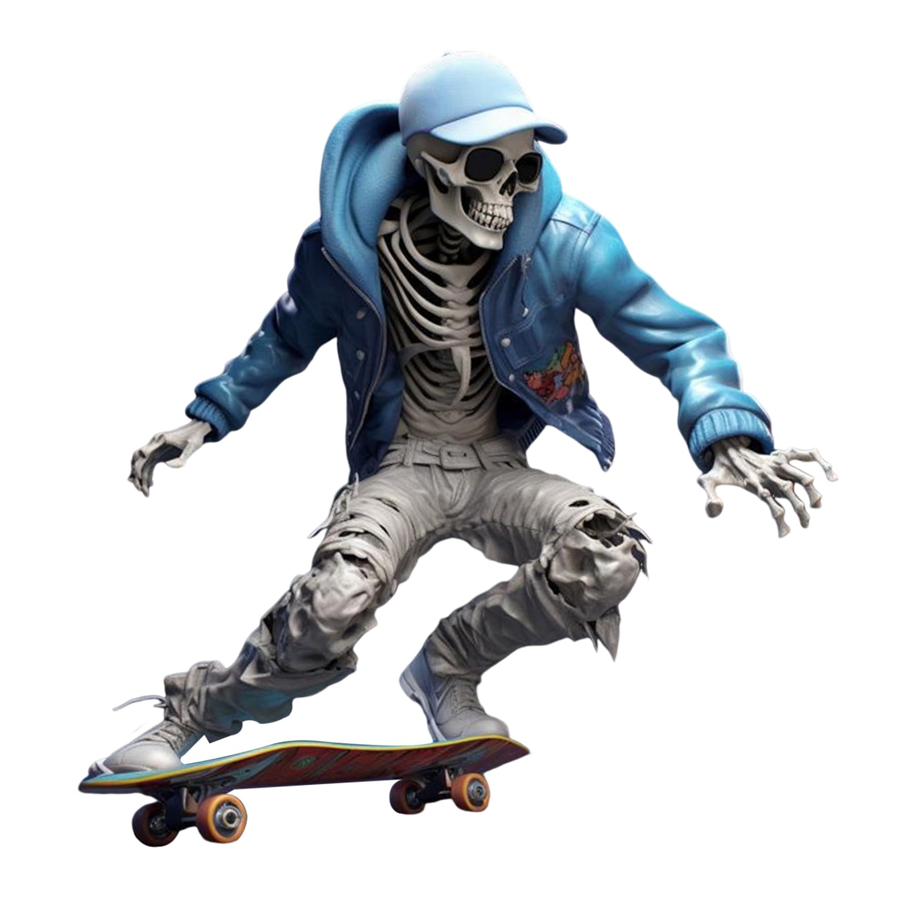 CNAFGBGG Cool Skeleton Figurines 2 Pack, Resin Decor, Black, 3in.