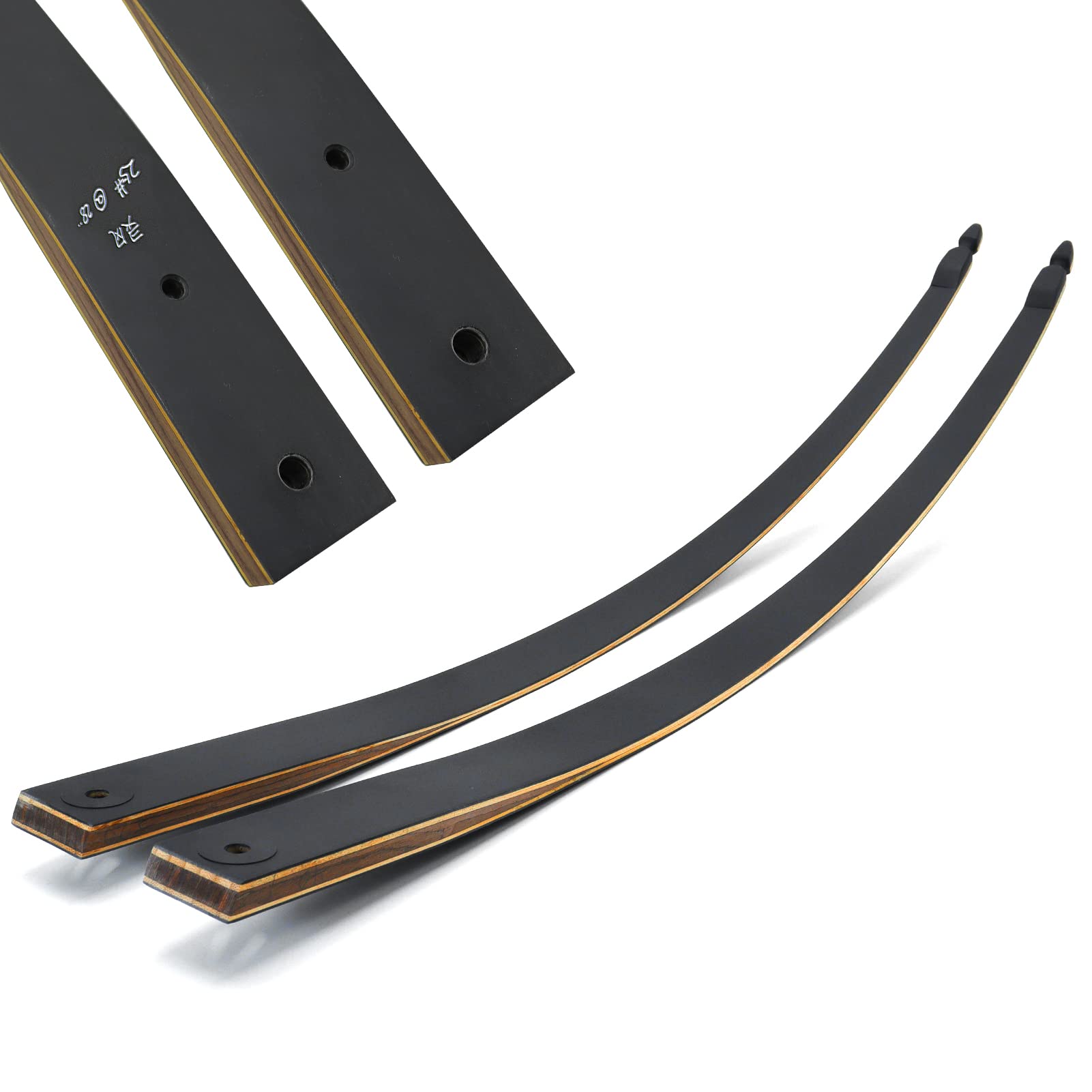 OUBOTER Black Hunter Longbow Limbs Replacement 20lb 25lb 30lb 35lb 40lb 45lb 50lb 55lb 60lb Archery Takedown Longbow Hunting (60)