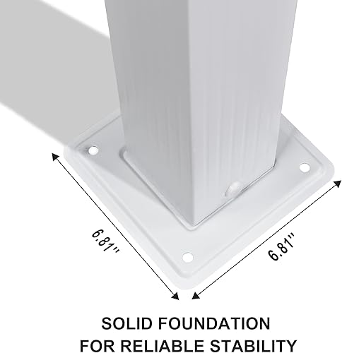 Miniatura 45 de PURPLE LEAF Pérgola de metal retráctil de 10 x 12 pies con toldo y cubierta de sombra para jardín, patio, terraza de playa, cenador, color blanco