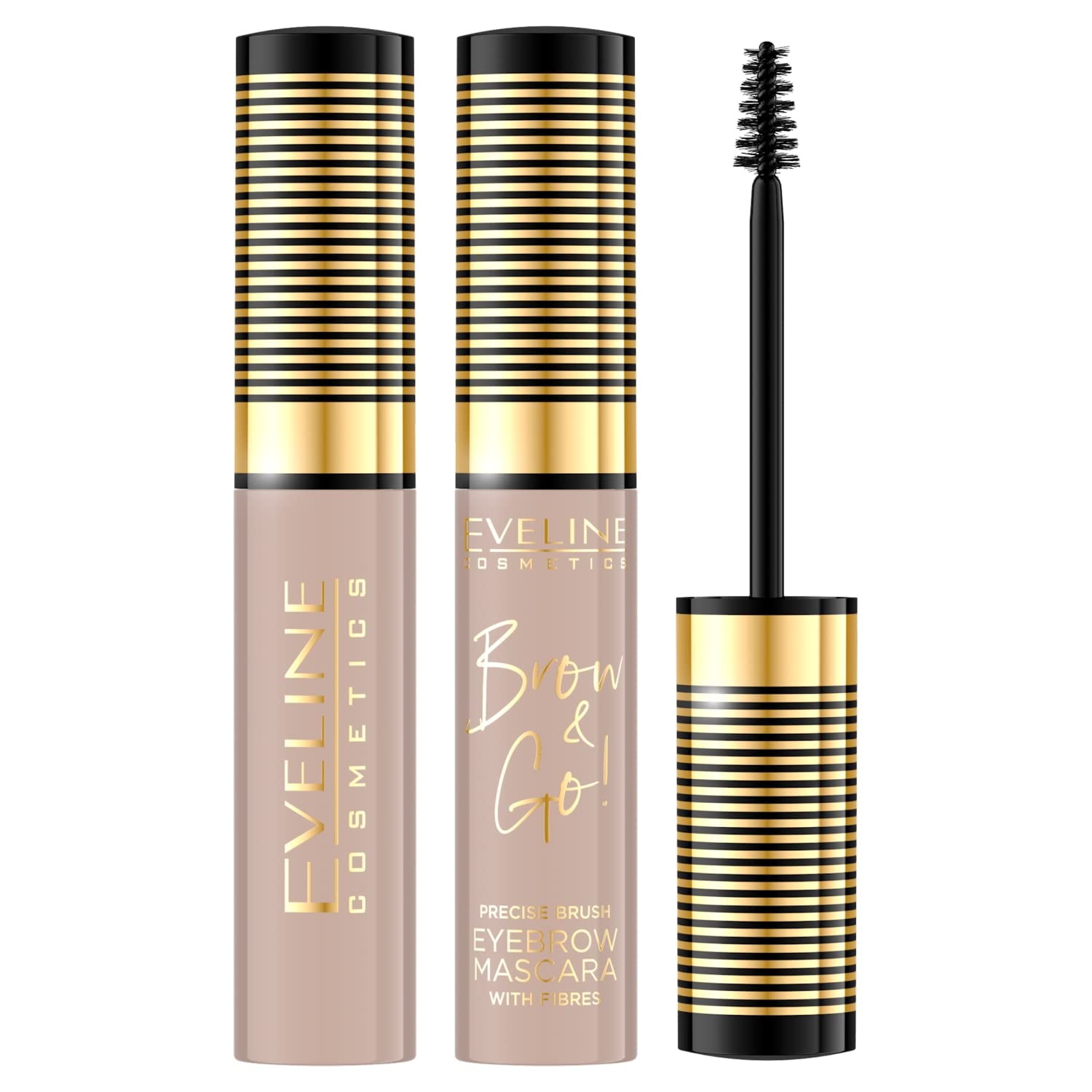 Eveline Cosmetics Brow & go! BROW&GO Brow Mascara No 05 - Taupe | Precise Definition & Long-lasting Formula for Natural, Bold Brows | 10ml