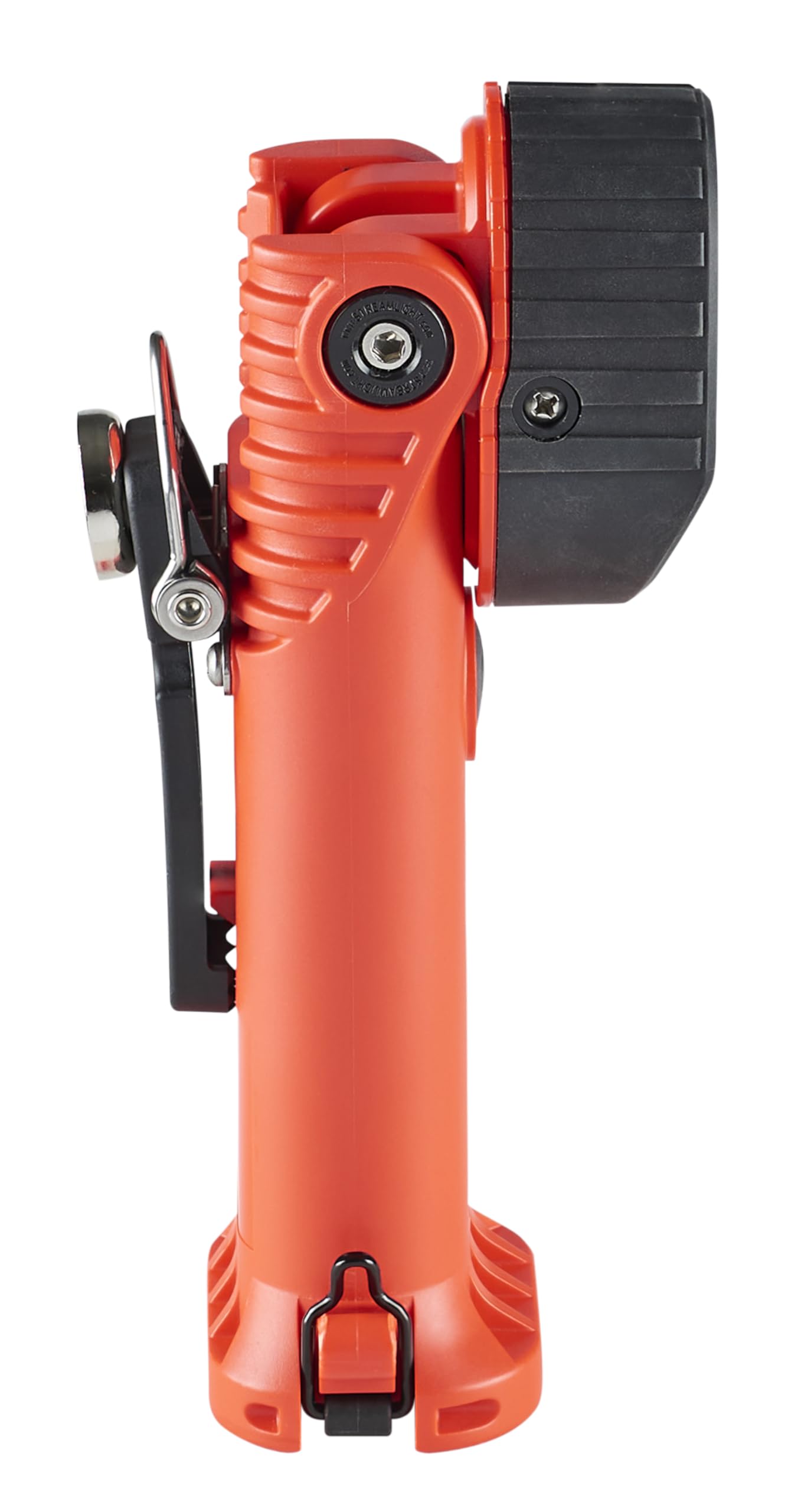 Streamlight 91830 Survivor Pivot 325-Lumen Right Angle Articulating Dual Beam Rechargeable Flashlight with 120V/100V AC/12V DC, Magnet and Clip, Orange