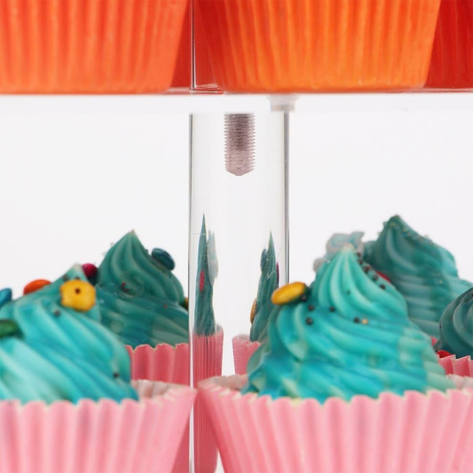 Soporte Acrílico Para Cupcakes Soporte De Tarta Estable Antideslizante | Soporte Para Cupcakes Y Torre De Postres Para Días Festivos, Cumpleaños, y Bodas