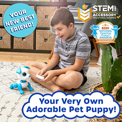 Power Your Fun PF-ROBDOG-BLU1 Robo Pets Robot Dog Toy For Girls And Boys - Remote Control Robot Toy Puppy With Leds, Sound Fx, Interactive Hand Motion Gestures, Stem Toy Program Treats, Dancing And Walking Rc Robot For Kids thumb #1