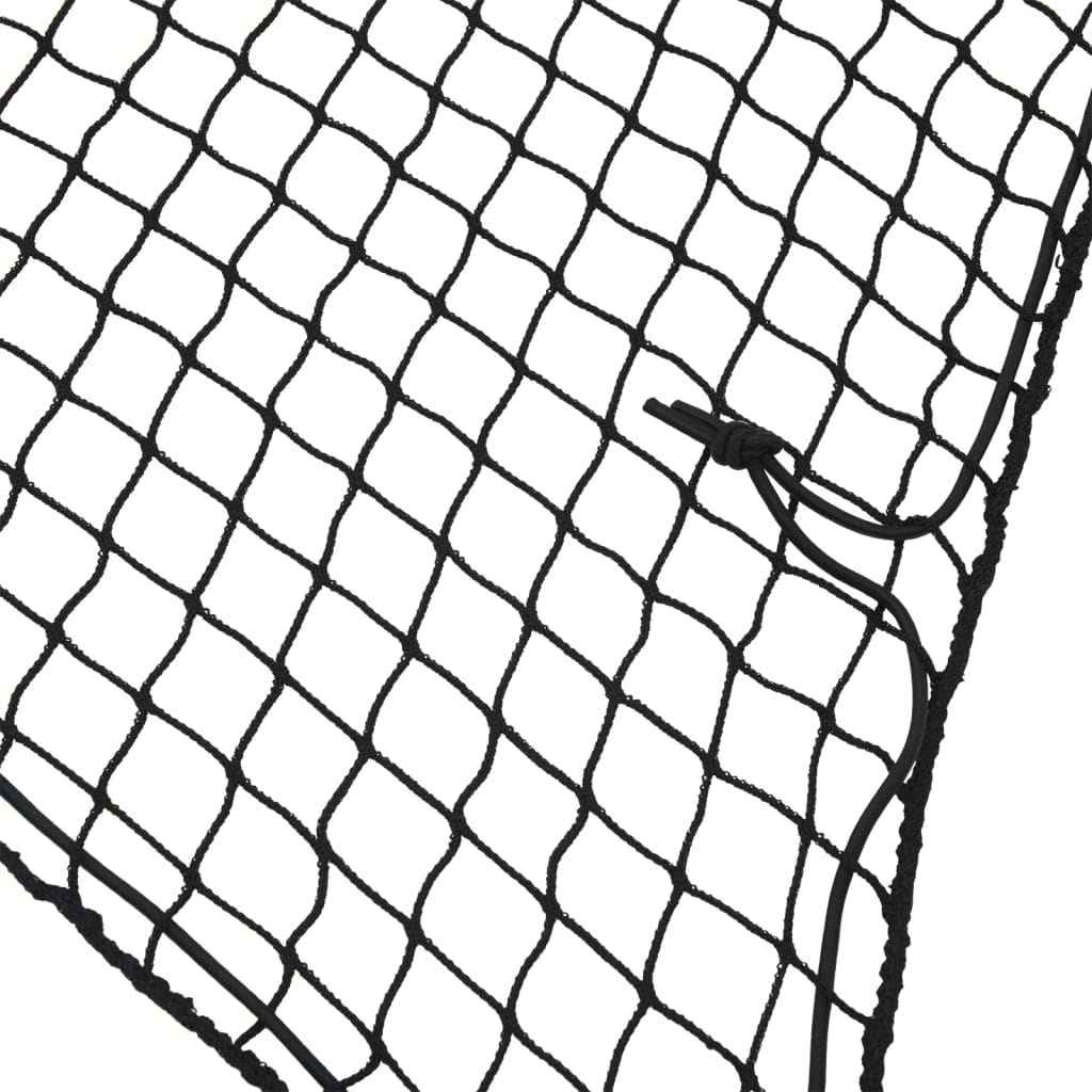 Anhängernetz mit Gummiseil Schwarz 4x4 m PP, UV-beständig wetterfest, universell für Anhänger, Pkw, SUV, Ladungssicherung, Schutznetz, elastisch und reißfest
