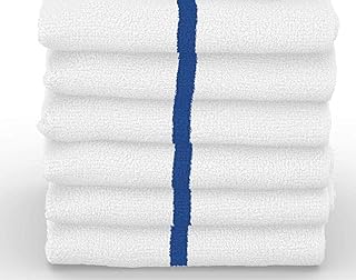 Towels N More 24 Blue Stripe Kitchen Towels, Bar Mop Kitchen Cleaning Towels 31oz Bar Mop Towels (Blue Stripe)
