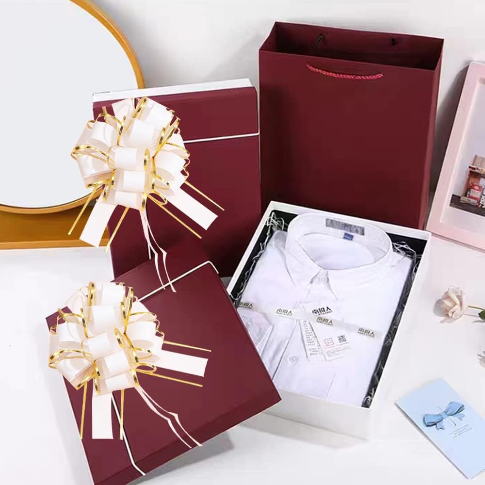 6PCS Pull Bows for Gift Wrapping, Phnom Penh Gift Wrap Pull Bows, White, Floral, Classic, Traditional, Multi-occasion - Image 4