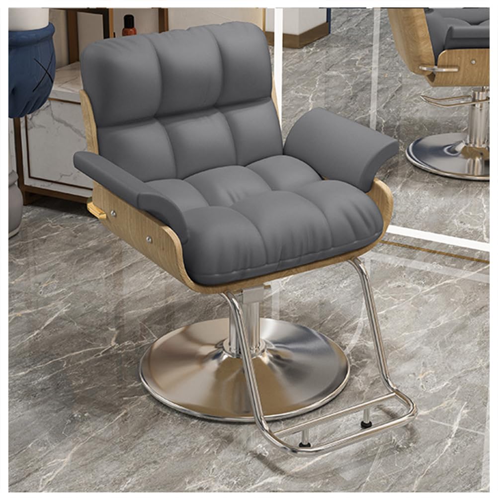 OZBMA Hydraulic Barber Chair 360° Swivel Salon Gray Hairdresser for Spa Tattoo & Shampoo Adjustable Pump Professional Equipment