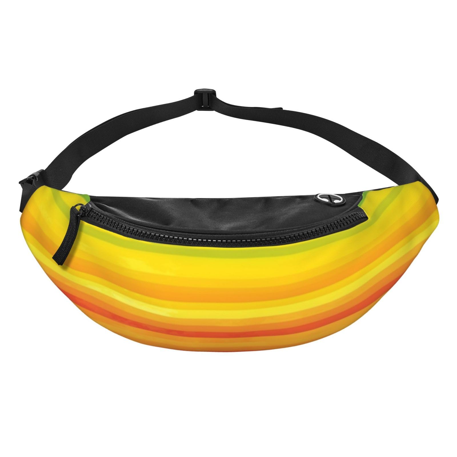 Rainbow Colored Striped Fanny Pack for Men Women Fashion Running Waist Packs Waterproof Crossbody Bags Everywhere Belt Bag with Adjustable Strap Sports Hip Pack for Travel Wallet